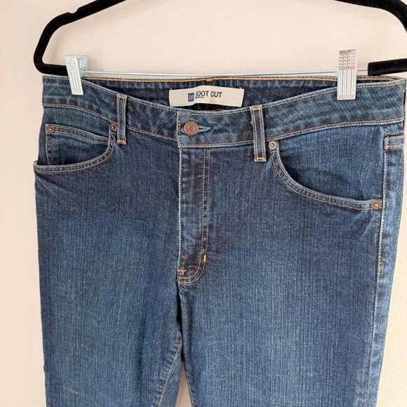 Gap Bootcut Stretch Dark Wash Denim Blue Jeans Size 12/34 TALL 33" Inseam Casual - Picture 4 of 13